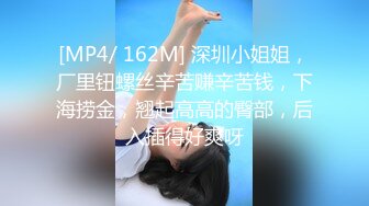 [MP4/ 162M] 深圳小姐姐，厂里钮螺丝辛苦赚辛苦钱，下海捞金，翘起高高的臀部，后入插得好爽呀